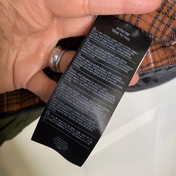 Volcom Hooded Flannel Lined Jacket Green And Orange Field Style Size Medium - Picture 9 of 10